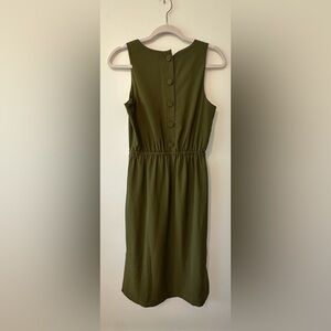 JCREW Olive Green Sleeveless Dress